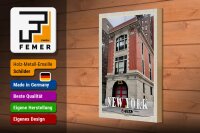 Holzschild Reise 20x30cm New York USA Firehouse