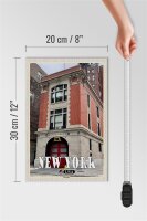Holzschild Reise 20x30cm New York USA Firehouse