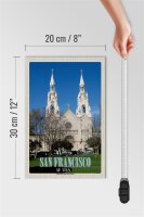 Holzschild Reise 20x30cm San Francisco Saints Peter and Paul Church