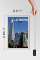 Holzschild Reise 20x30cm San Francisco USA Transamerica Pyramid