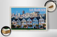 Holzschild Reise 30x20cm San Francisco USA Victorian Houses Deko