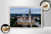 Holzschild Reise 30x20cm Washington DC USA Basilica National Shrine