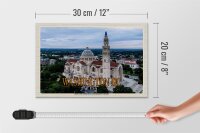 Holzschild Reise 30x20cm Washington DC USA Basilica National Shrine