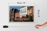 Holzschild Reise 30x20cm Washington DC USA Blair House Gästehaus