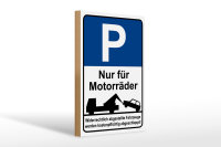 Holzschild Hinweis 20x30cm Parkschild Nur für...