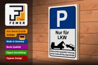 Holzschild Hinweis 20x30cm Parkschild Nur für LKW