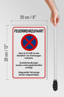 Holzschild Hinweis 20x30cm Feuerwehrzufahrt nach §22VVB
