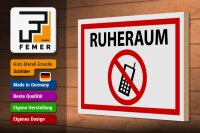 Holzschild Hinweis 30x20cm Ruheraum Handy verboten