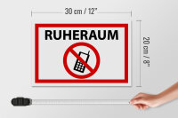 Holzschild Hinweis 30x20cm Ruheraum Handy verboten