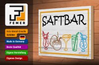 Holzschild Hinweis 30x20cm Saftbar Cocktail