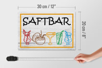 Holzschild Hinweis 30x20cm Saftbar Cocktail