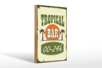 Holzschild Alkohol 20x30cm Tropical Bar 00 - 24 h