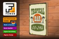 Holzschild Alkohol 20x30cm Tropical Bar 00 - 24 h