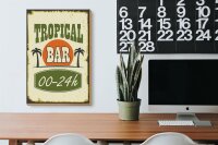 Holzschild Alkohol 20x30cm Tropical Bar 00 - 24 h