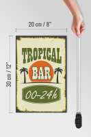 Holzschild Alkohol 20x30cm Tropical Bar 00 - 24 h