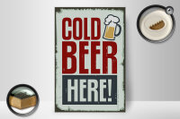 Holzschild 20x30cm Cold beer here Bier
