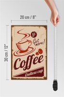 Holzschild Retro 20x30cm Coffee Endless cup Kaffee