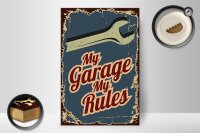 Holzschild Hinweis 20x30cm My garage my rules