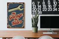 Holzschild Hinweis 20x30cm My garage my rules