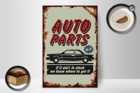 Holzschild Retro 20x30cm Auto Parts Teile Service