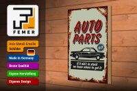 Holzschild Retro 20x30cm Auto Parts Teile Service