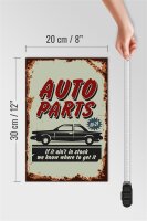 Holzschild Retro 20x30cm Auto Parts Teile Service