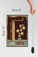 Holzschild Retro 20x30cm Kaffee Coffee fresh brewed