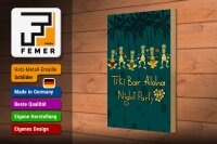 Holzschild Alkohol 20x30cm Tiki Bar Aloha Night Party
