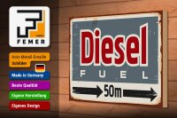 Holzschild Retro 30x20cm Diesel fuel 50 m