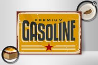 Holzschild Retro 30x20cm Premium Gasoline Tankstelle Benzin
