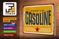 Holzschild Retro 30x20cm Premium Gasoline Tankstelle Benzin