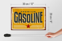 Holzschild Retro 30x20cm Premium Gasoline Tankstelle Benzin