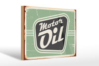 Holzschild Retro 30x20cm Motor oil Motoröl Auto