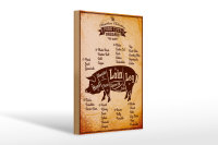 Holzschild Schwein 20x30cm Pork cuts Organic Metzgerei