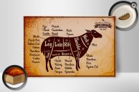 Holzschild Lamm 30x20cm Lamb cuts Organic Metzgerei