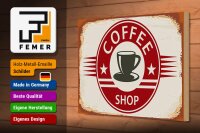 Holzschild Retro 30x20cm Coffee Shop Kaffee Tasse