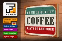 Holzschild Retro 30x20cm Premium Quality Coffee Kaffee