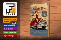 Holzschild Retro 20x30cm Pinup American Diner Breakfast