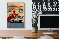 Holzschild Retro 20x30cm Pinup American Diner Breakfast