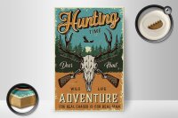 Holzschild Retro 20x30cm Hunting Time Adventure Abenteuer
