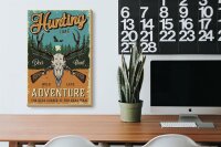 Holzschild Retro 20x30cm Hunting Time Adventure Abenteuer