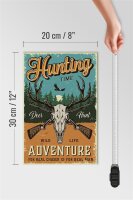 Holzschild Retro 20x30cm Hunting Time Adventure Abenteuer