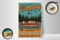 Holzschild Retro 20x30cm Summer Camping Time Adventure Wohnmobil