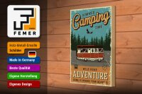 Holzschild Retro 20x30cm Summer Camping Time Adventure Wohnmobil