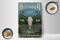 Holzschild Jagd 20x30cm Outdoor wild deer hunt