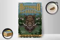 Holzschild Outdoor 20x30cm Jagd real chaser club