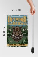Holzschild Outdoor 20x30cm Jagd real chaser club