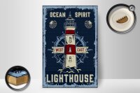 Holzschild Seefahrt 20x30cm Ocean spirit lighthouse