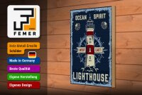 Holzschild Seefahrt 20x30cm Ocean spirit lighthouse