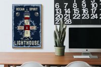 Holzschild Seefahrt 20x30cm Ocean spirit lighthouse